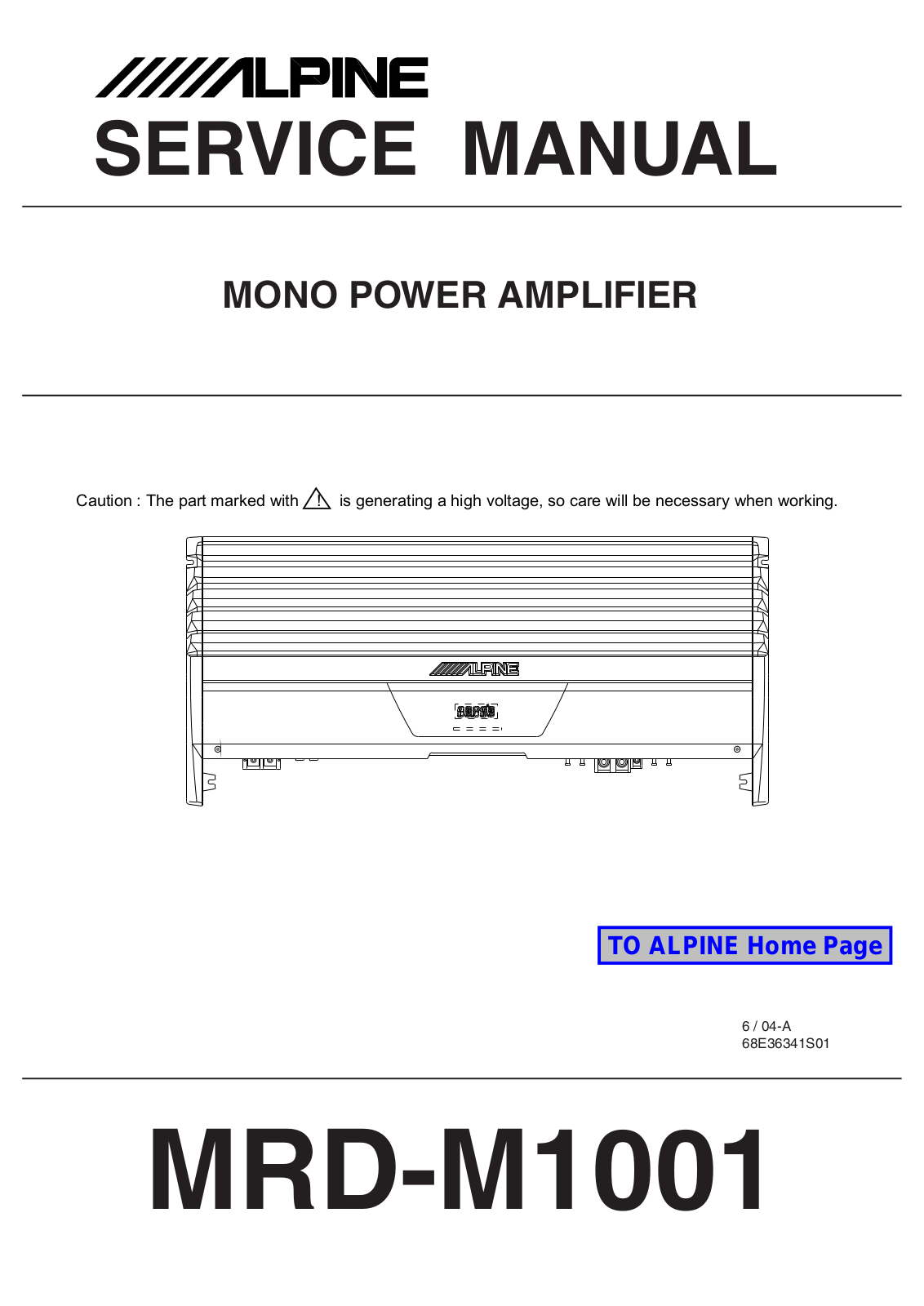 Alpine MRDM-1001 Service manual