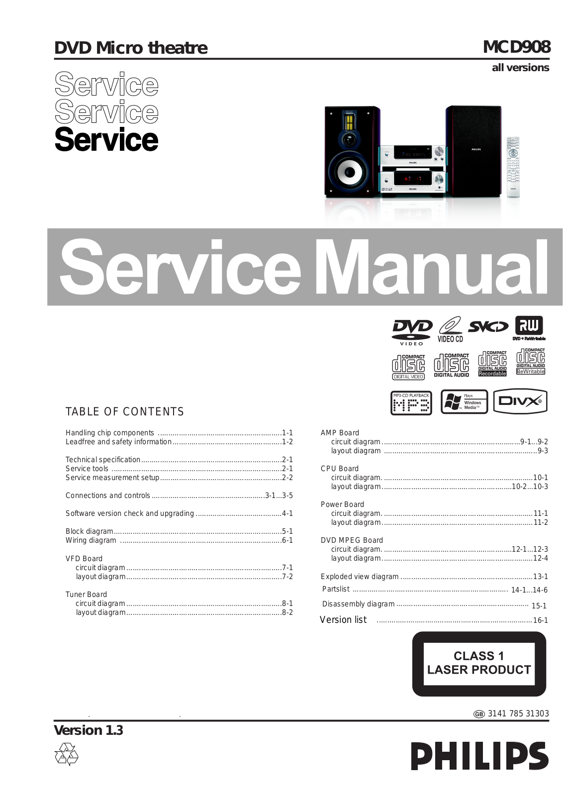 Philips hfe_philips_mcd908_service_v1-3 Datasheet - ManualMachine.com