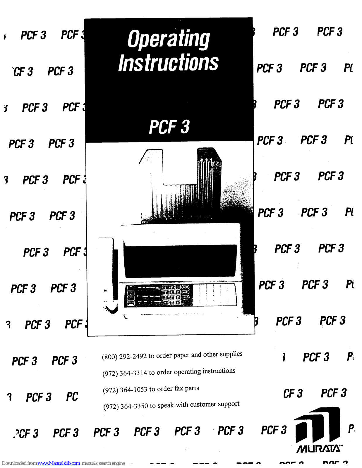 Murata PCF3 Operating Instructions Manual - ManualMachine.com