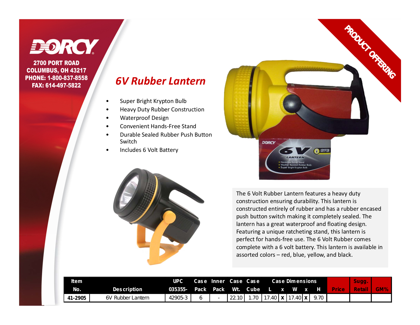 Dorcy 41-2905 Catalog Page