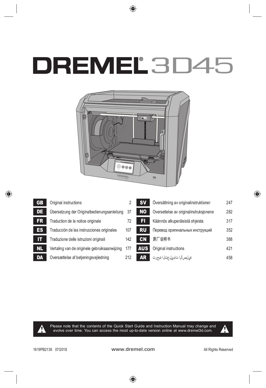 Dremel 3D45 User guide