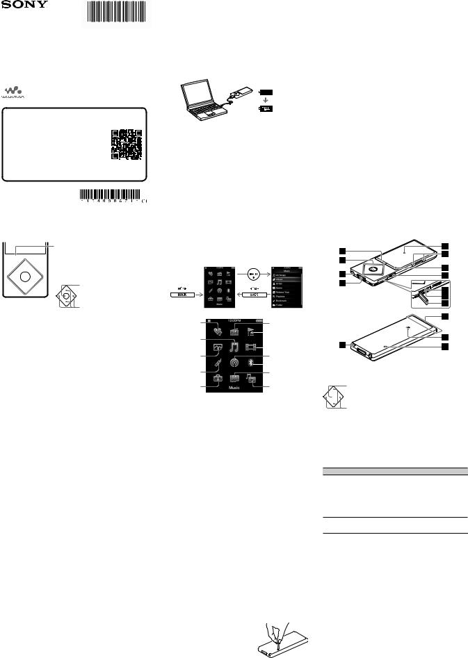 Sony NWZ-A15, NWZ-A17 Getting Started Guide