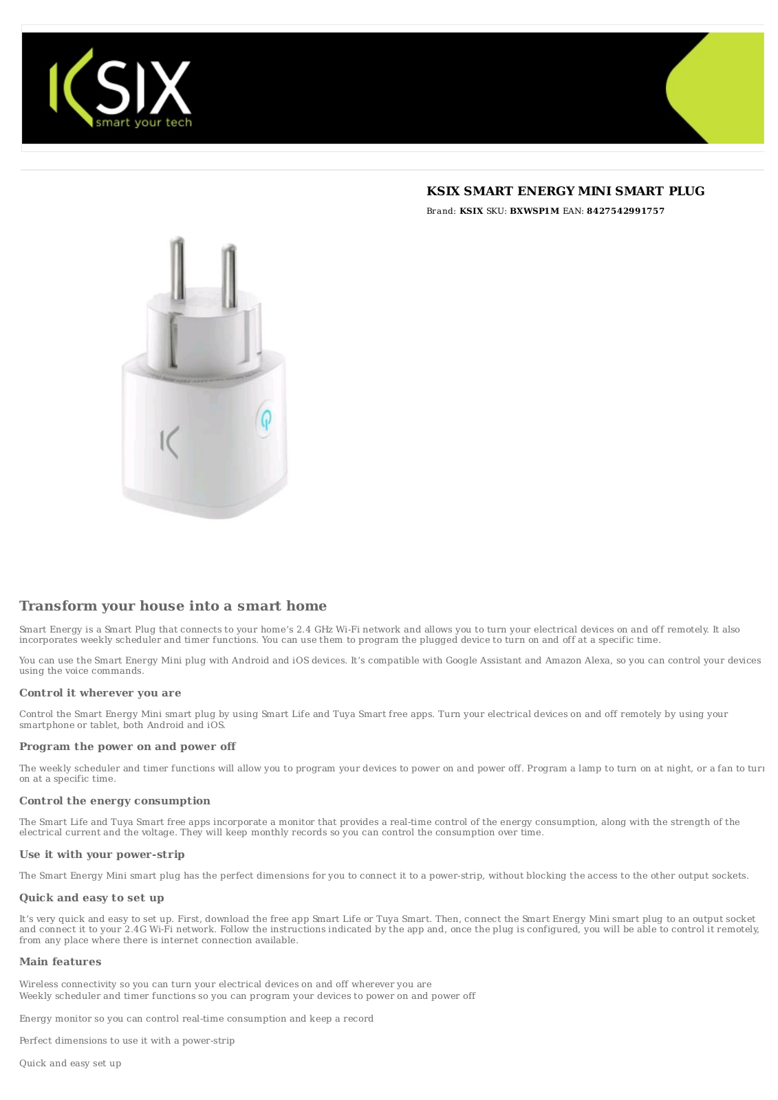 Ksix BXWSP1M User Manual