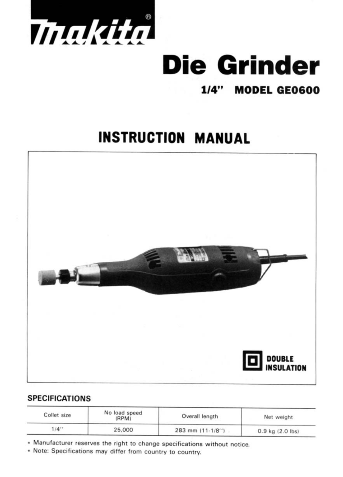 Makita GE0600 User guide