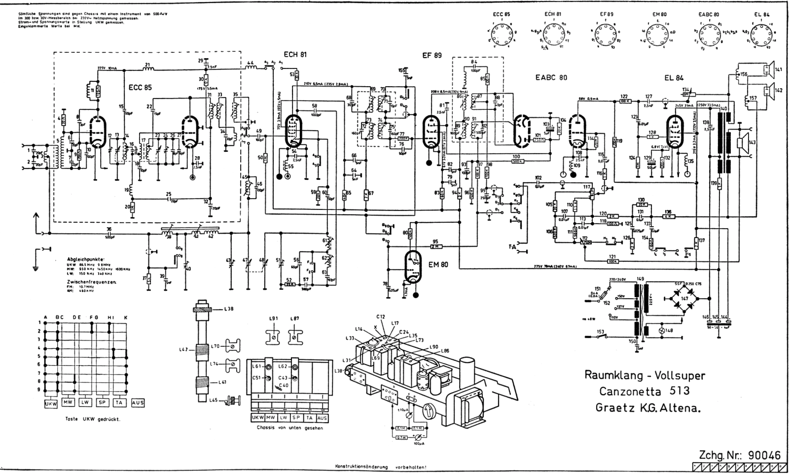 Graetz CANZONETTA 513 Schematic