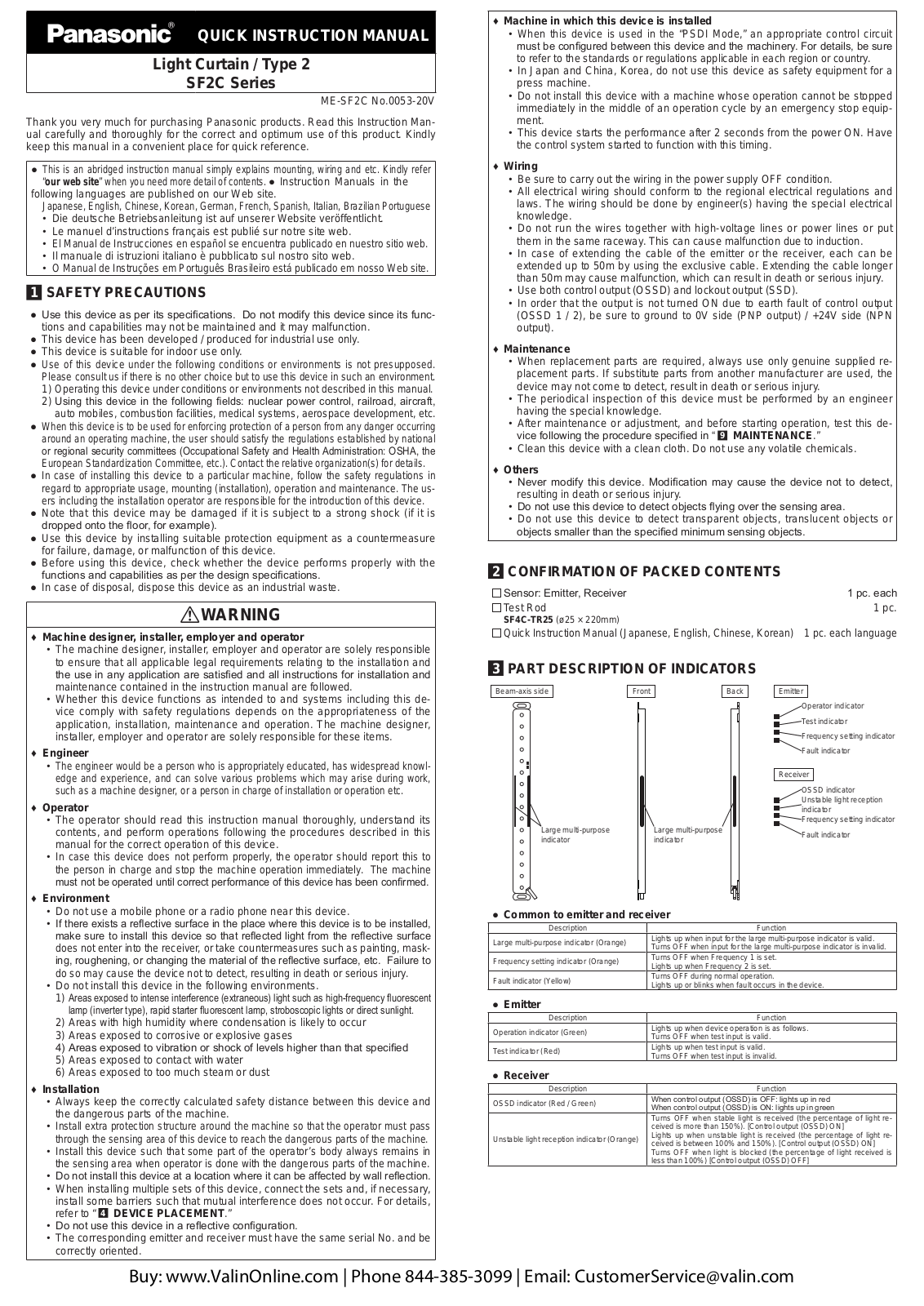 Panasonic SF2C Quick Instruction Manual - ManualMachine.com