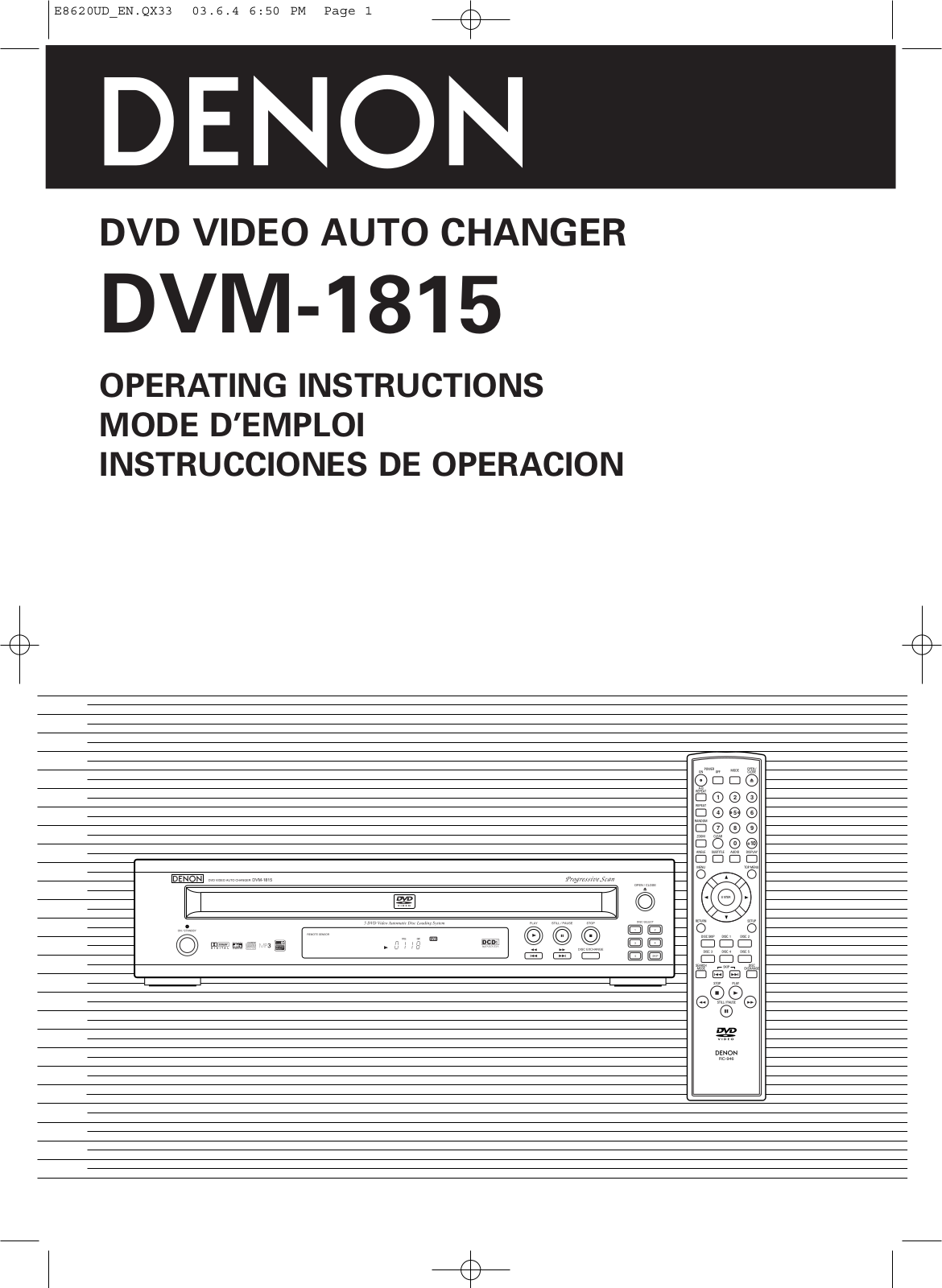 Denon DVM-1815 User Manual