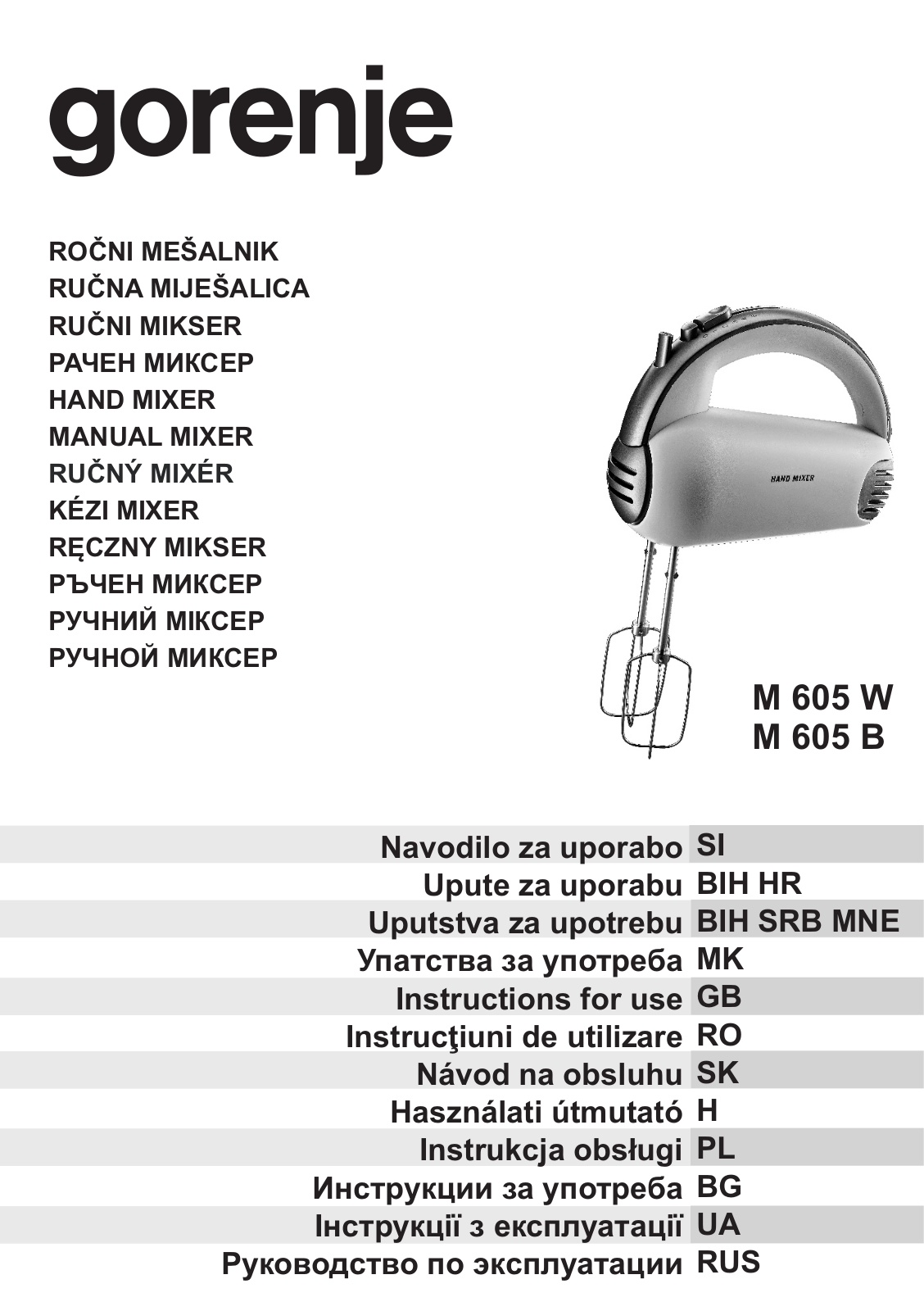 Gorenje M605B User Manual