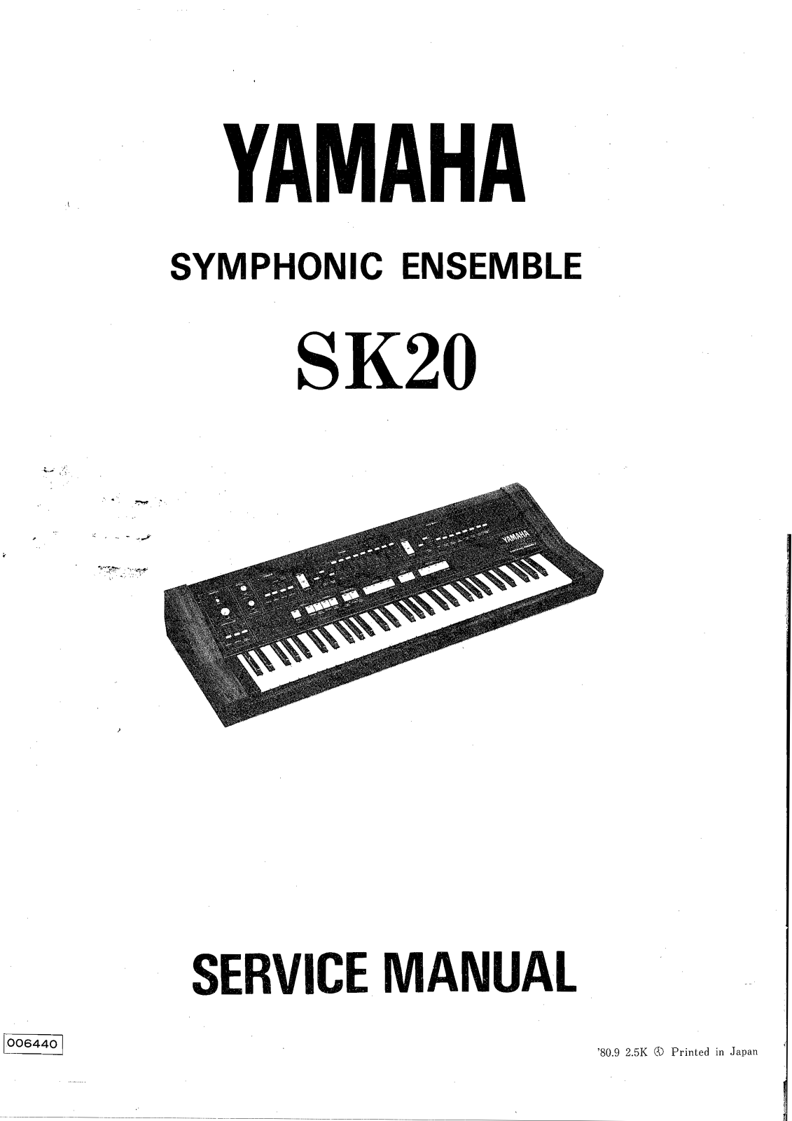 Yamaha SK-20 Service Manual