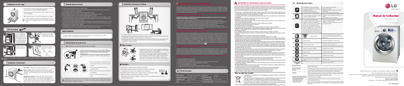 LG F14164WH User Manual