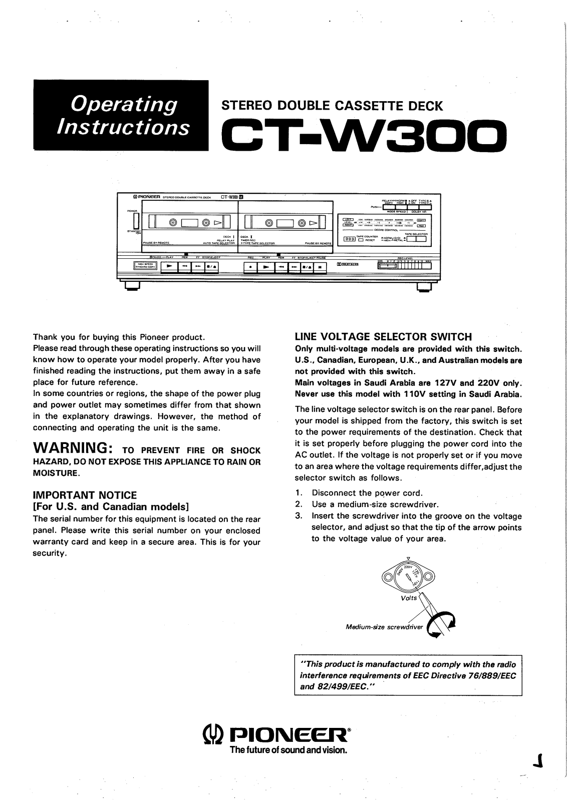 Pioneer CTW-300 Owners manual
