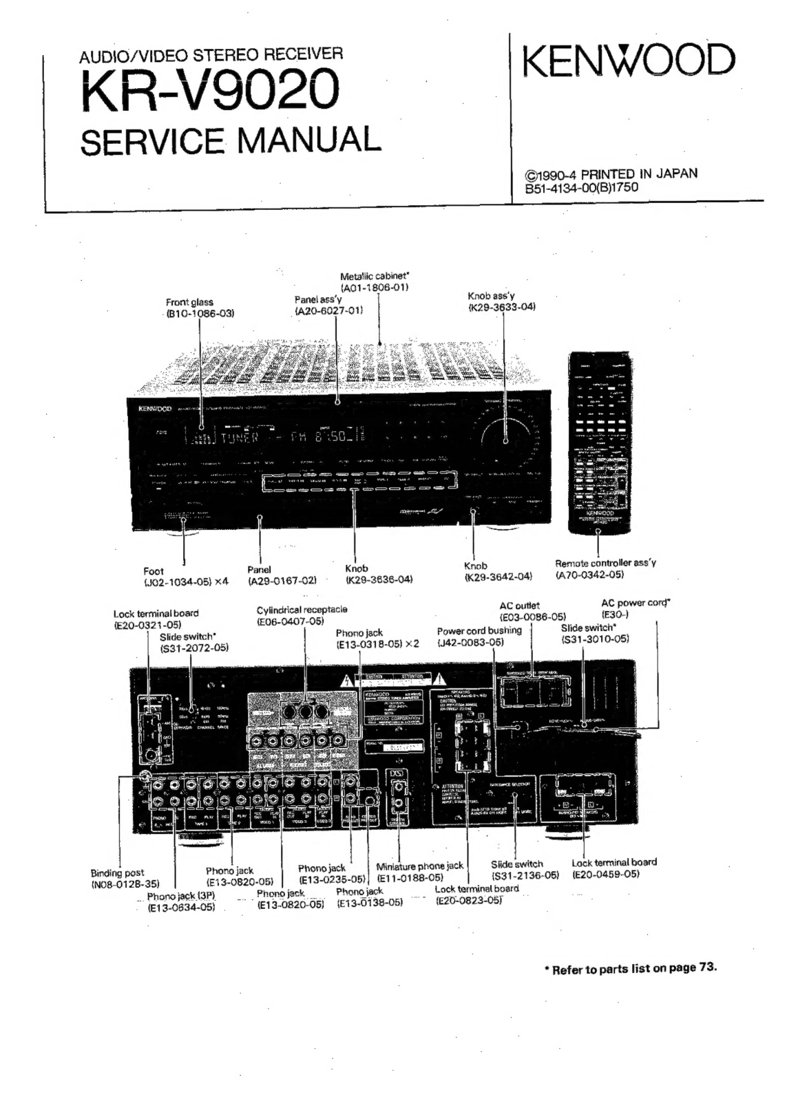 Kenwood KR-V9020 Service Manual