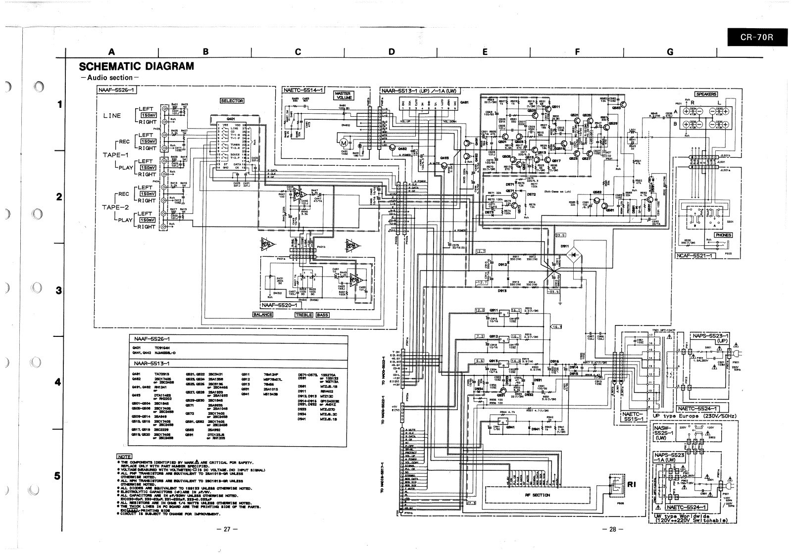 Onkyo CR-70-R Schematic