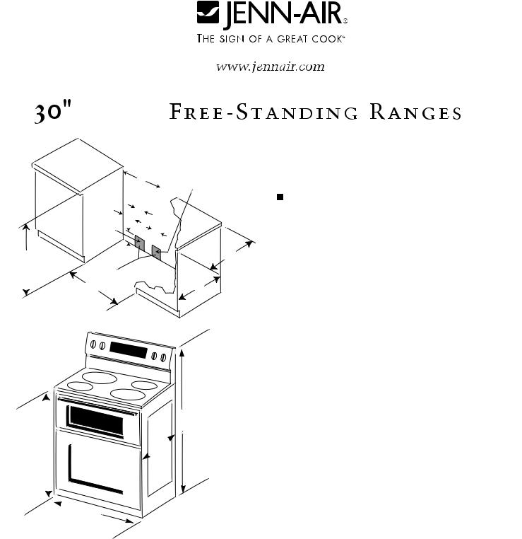 Jenn-Air JDR8895AAB, JDR8895AAS, JDR8895AAW Dimension Guide