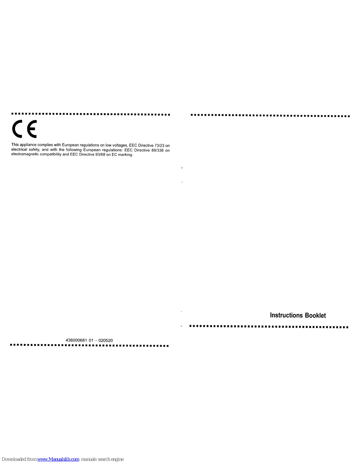 Indesit HI260WHUK, HI260BKUK Instruction Booklet