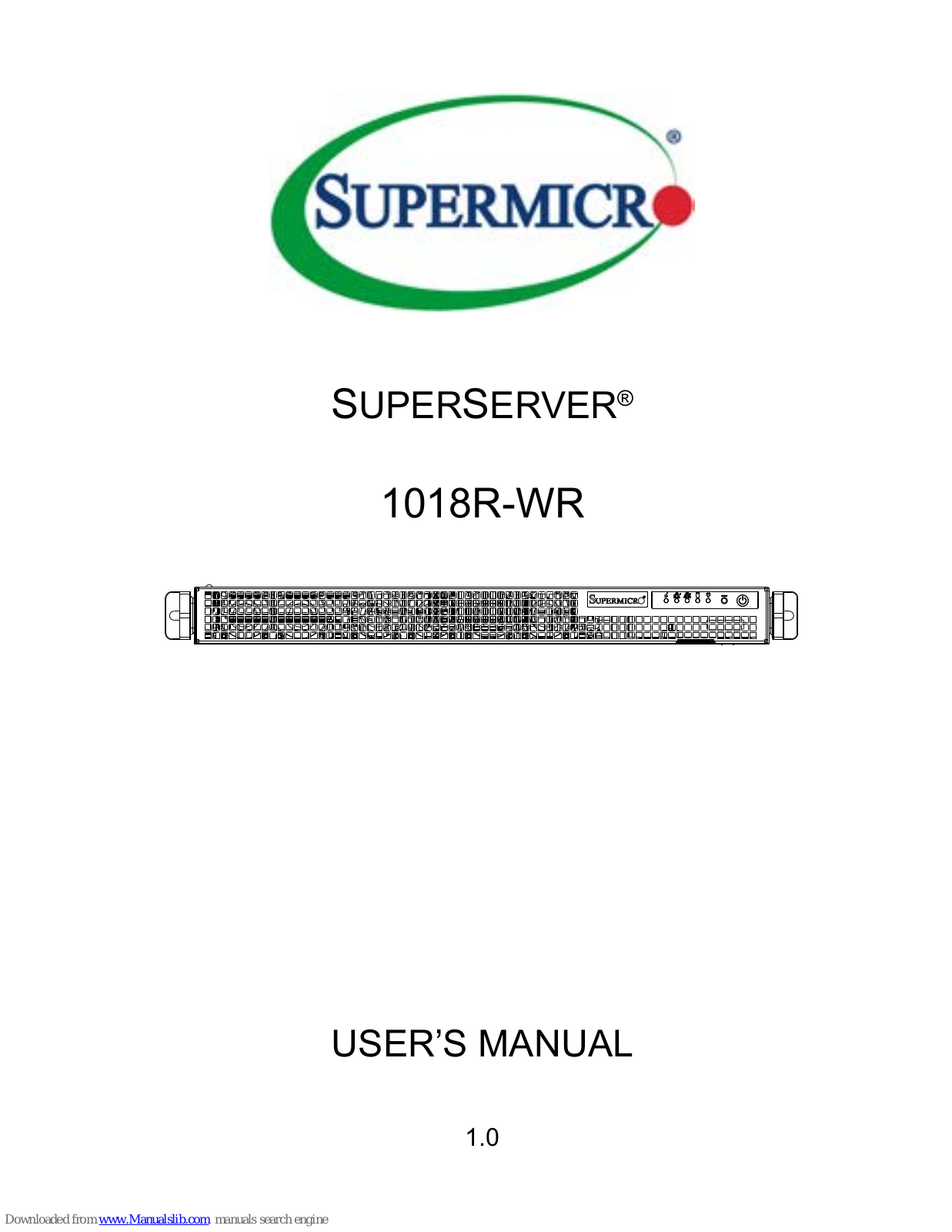 Supermicro SUPERSERVER 1018R-WR User Manual