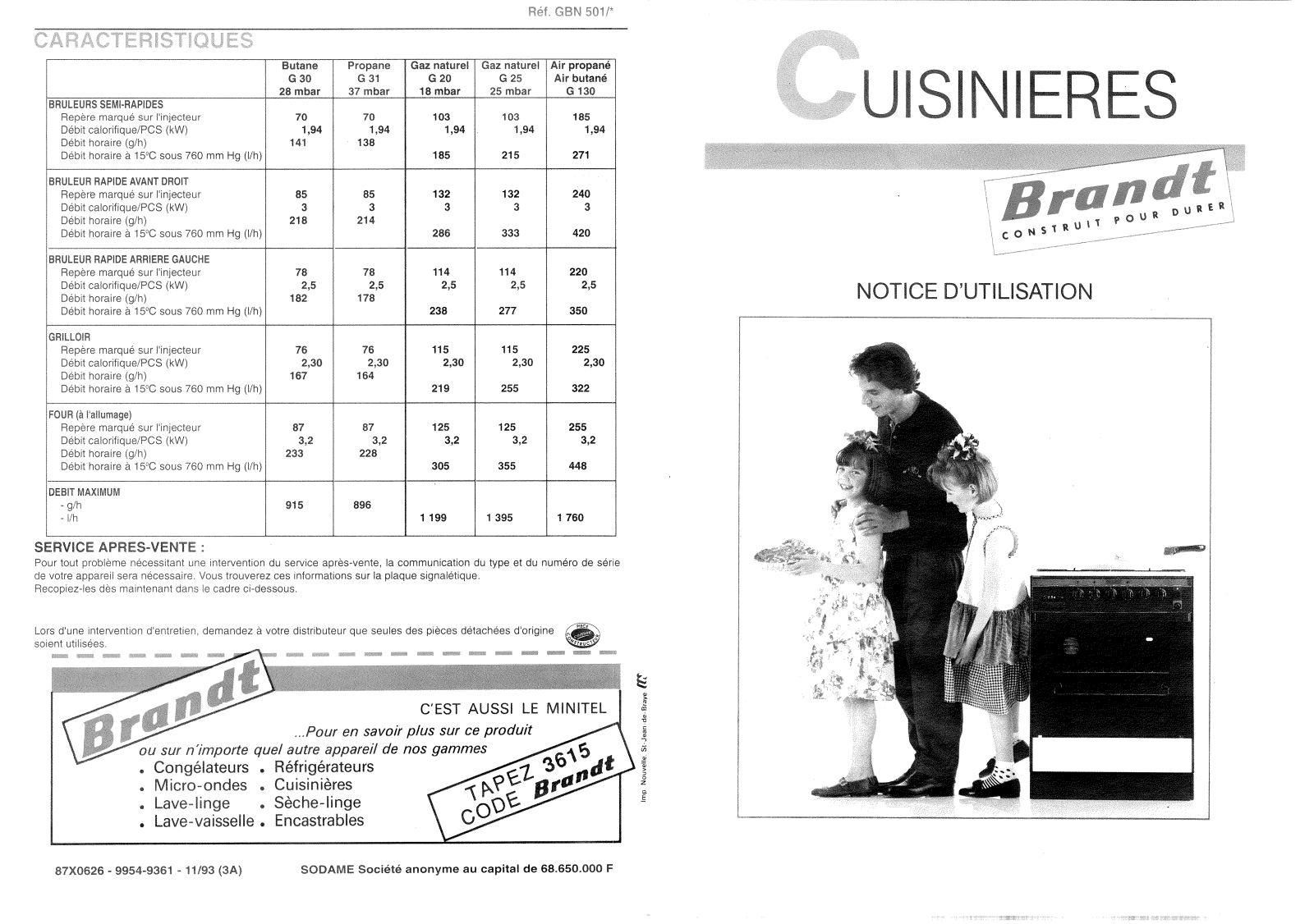 BRANDT GBN501 User Manual