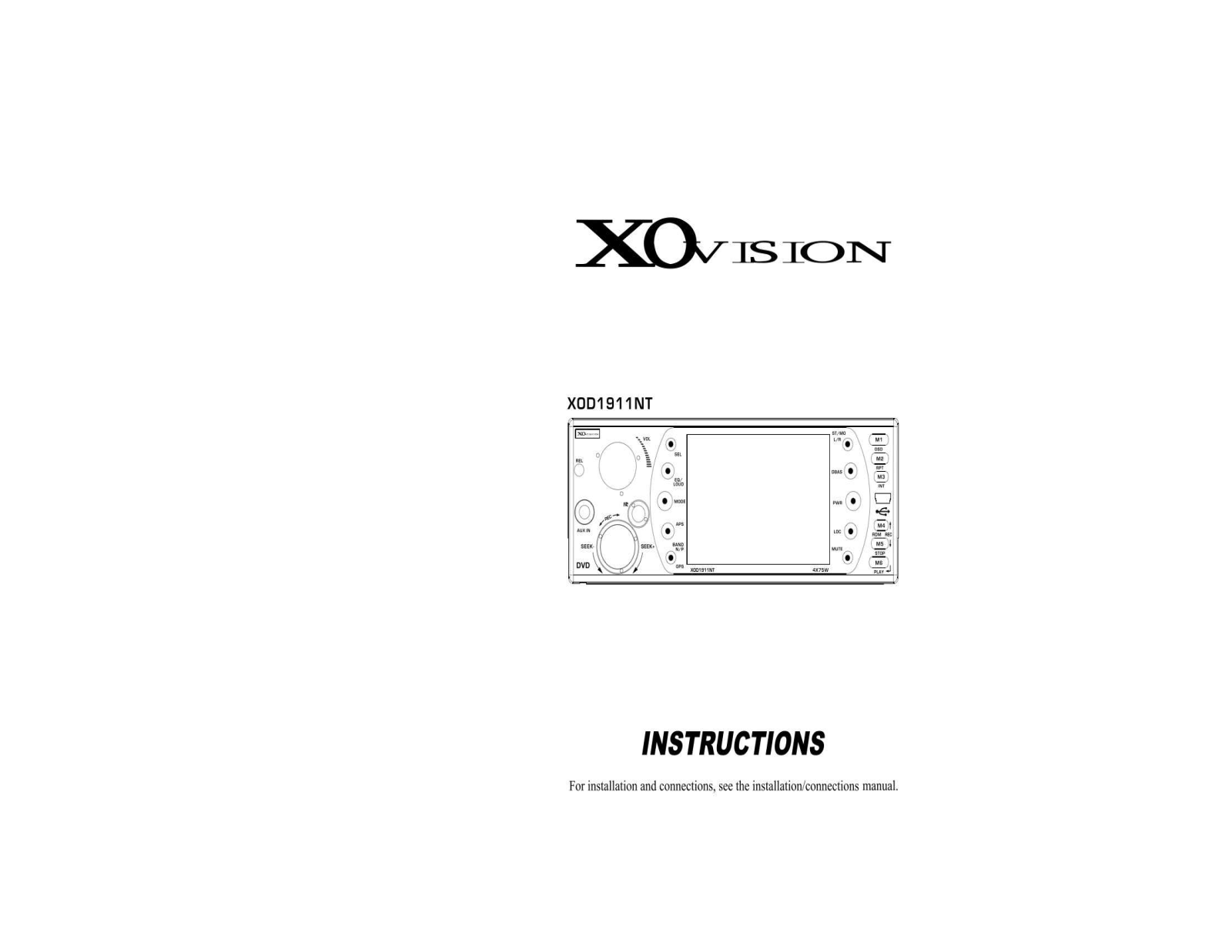 XO Vision X00191NT User Manual