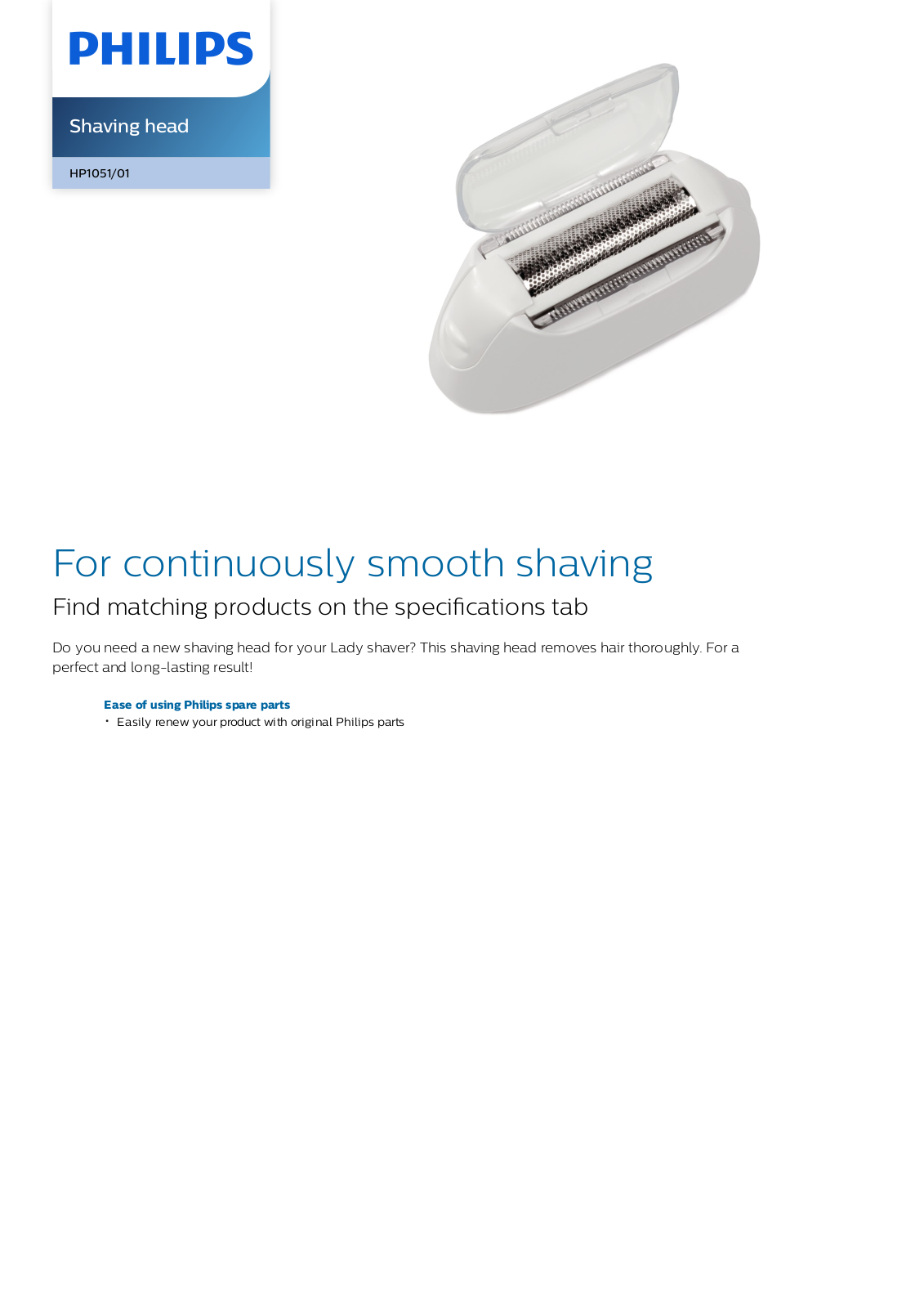 Philips HP1051/01 leaflet - ManualMachine.com