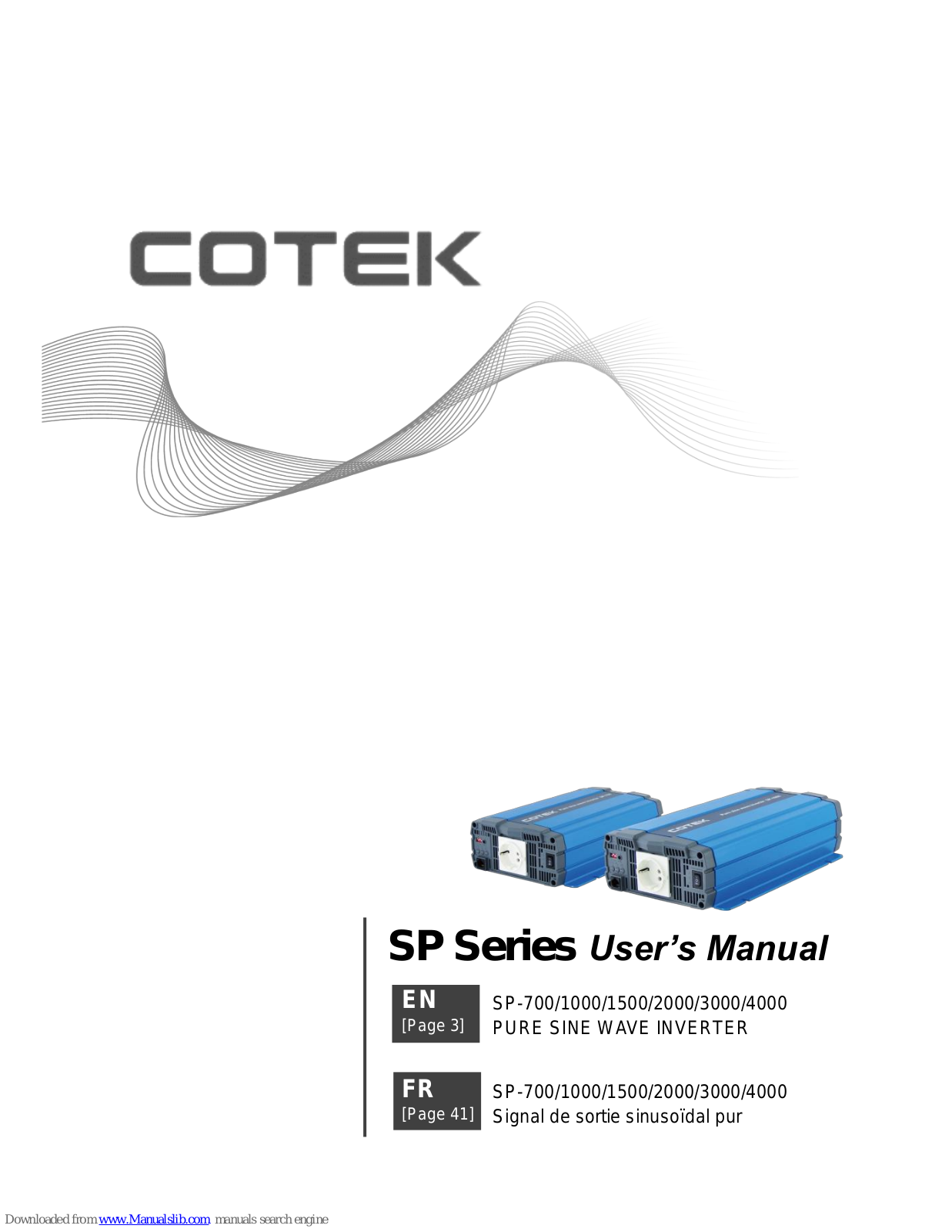 Cotek SP-700-124, SP-700-224, SP-1000-124, SP-1000-148, SP-1000-212 User Manual - ManualMachine.com
