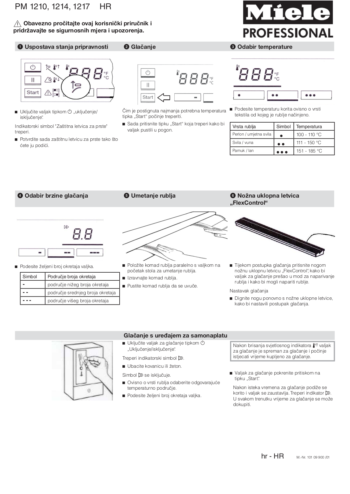 Miele PM 1210, PM 1214, PM 1217 Kratka navodila za uporabo