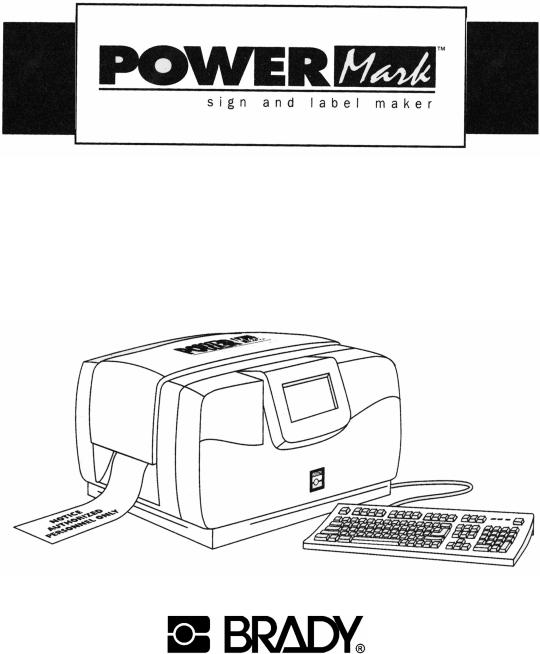 Brady PowerMark PM3 User Manual