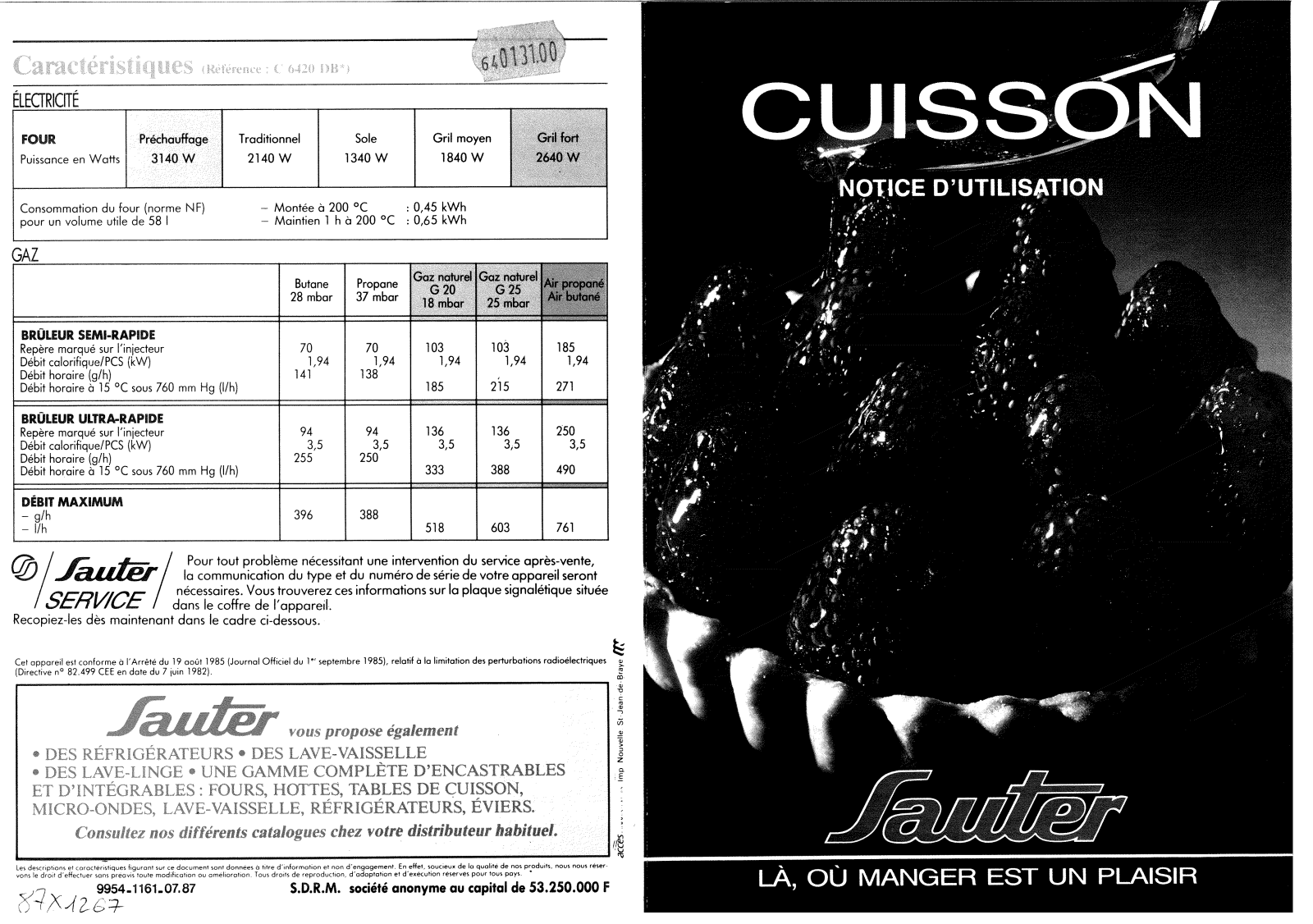 Sauter C6420DB1 User Manual