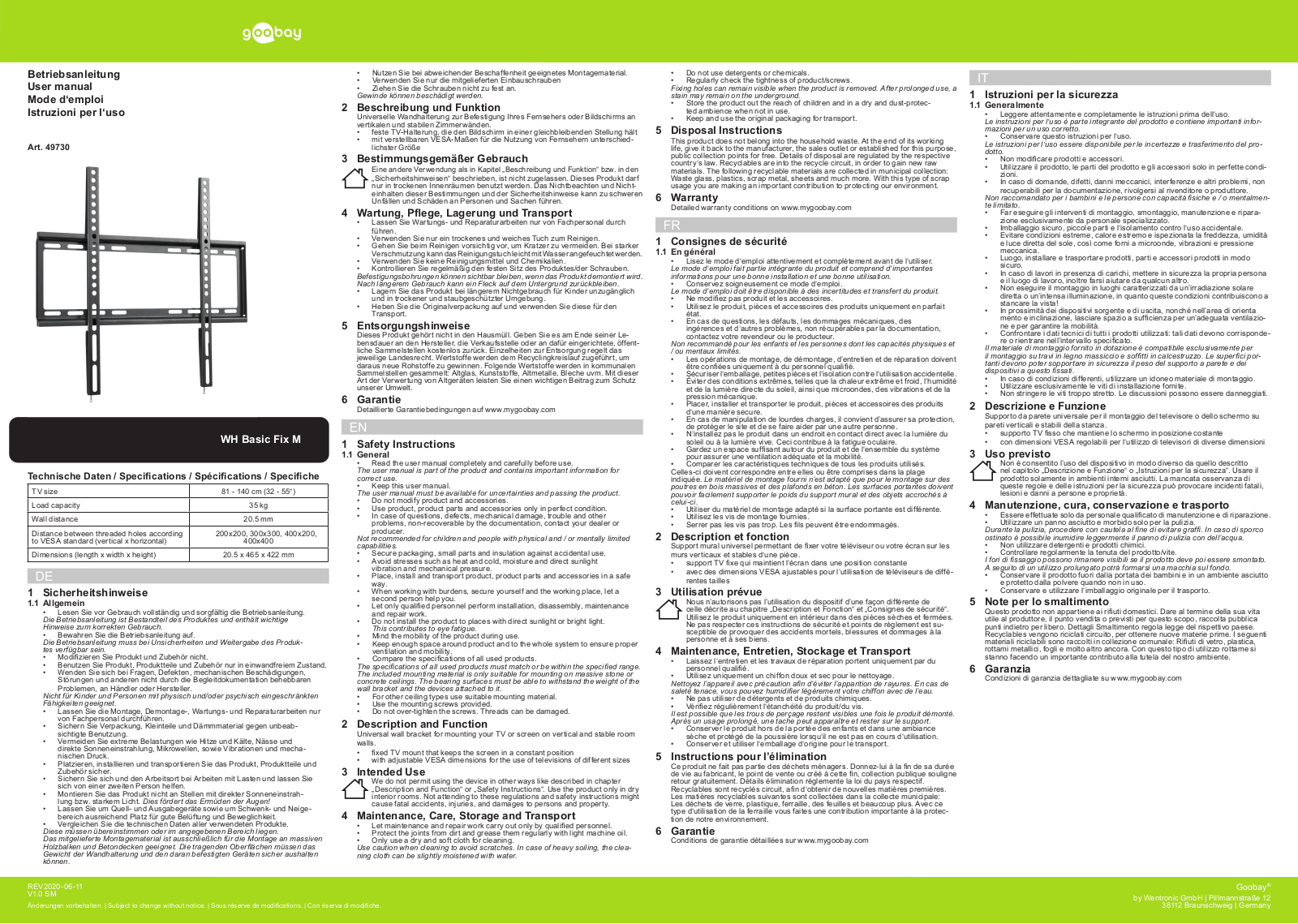 GOOBAY 49730 Datasheet - ManualMachine.com