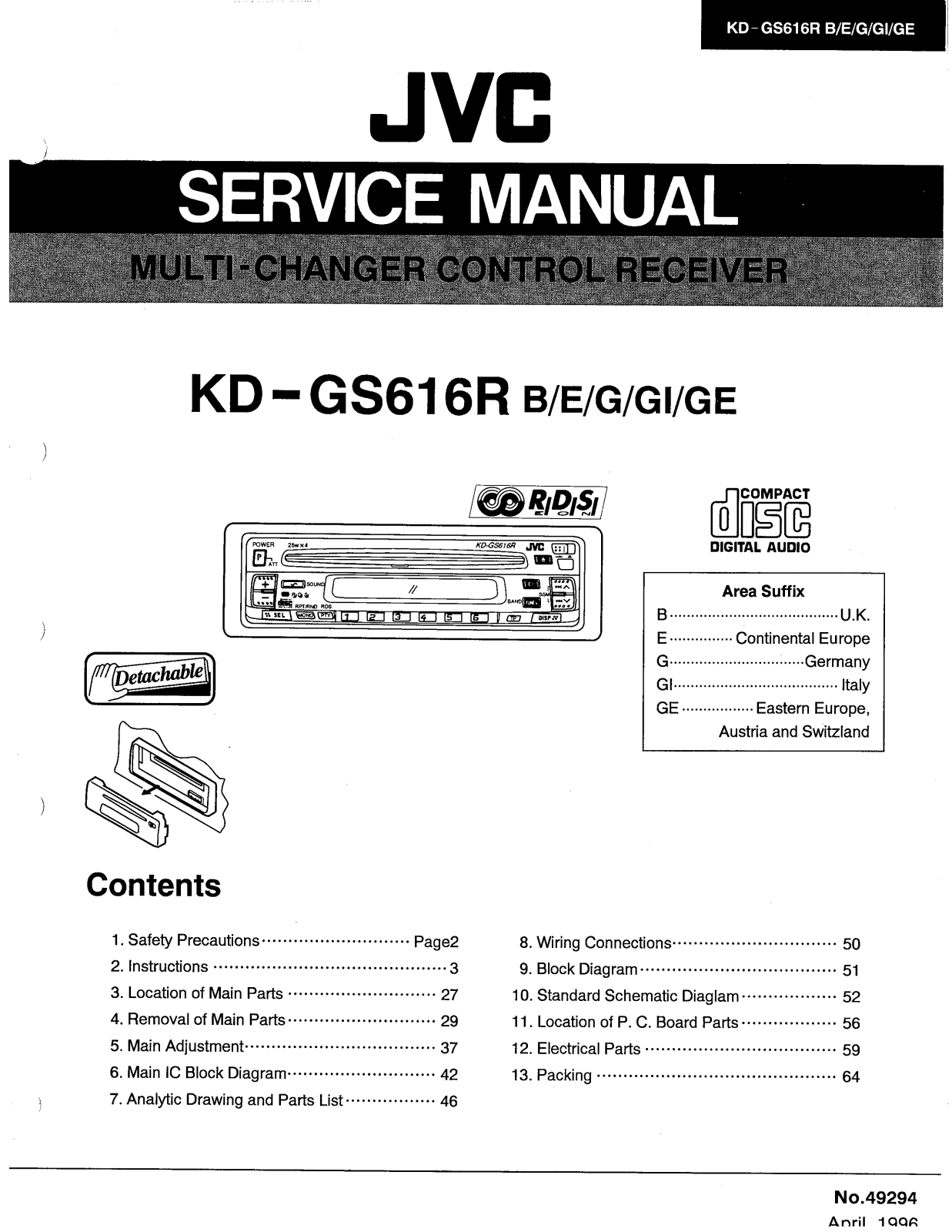 JVC KDGS-616-R Service manual