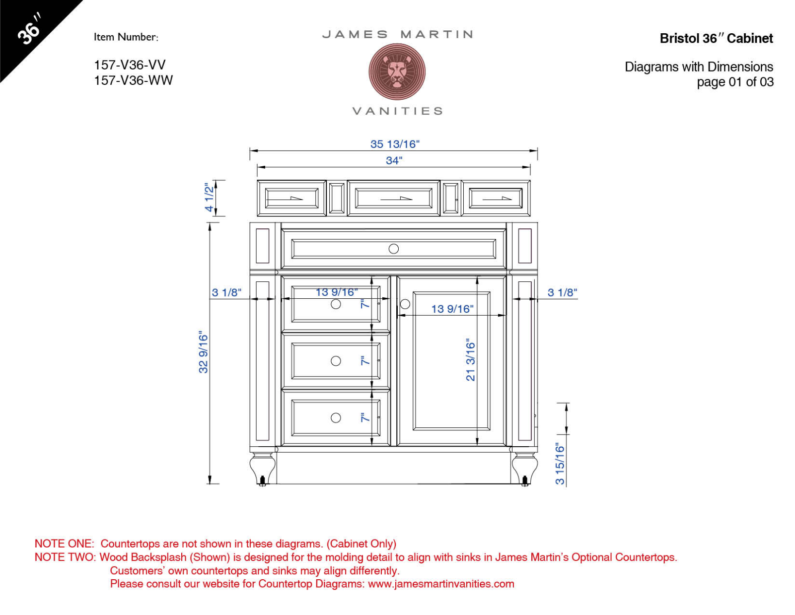 James Martin 157V36CWH3CAR, 157V36WW3AF, 157V36CWH3AF, 157V36VVTO, 157V36VV3AF Diagram