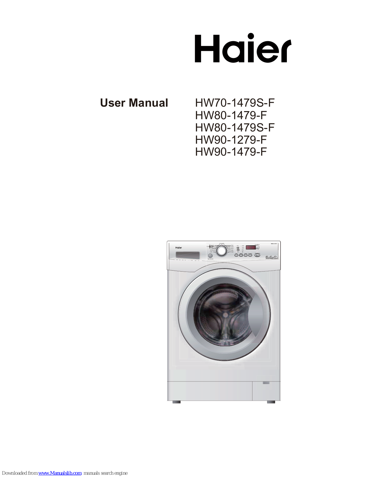 Haier HW70-1479S-F, HW80-1479-F, HW90-1479-F, HW80-1479S-F, HW90-1279-F User Manual