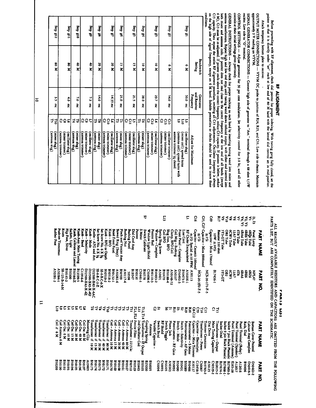 NATIONAL RADIO NC-155 User Manual (PAGES-10 & 11)