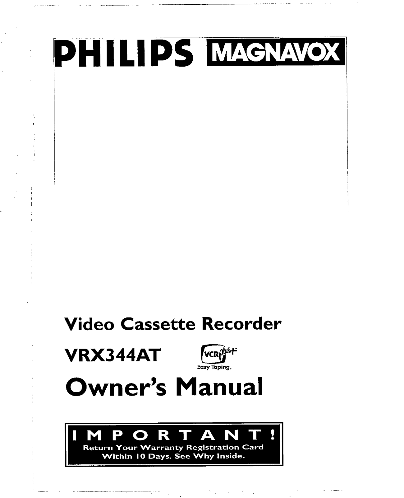 Magnavox VRX344AT User Manual