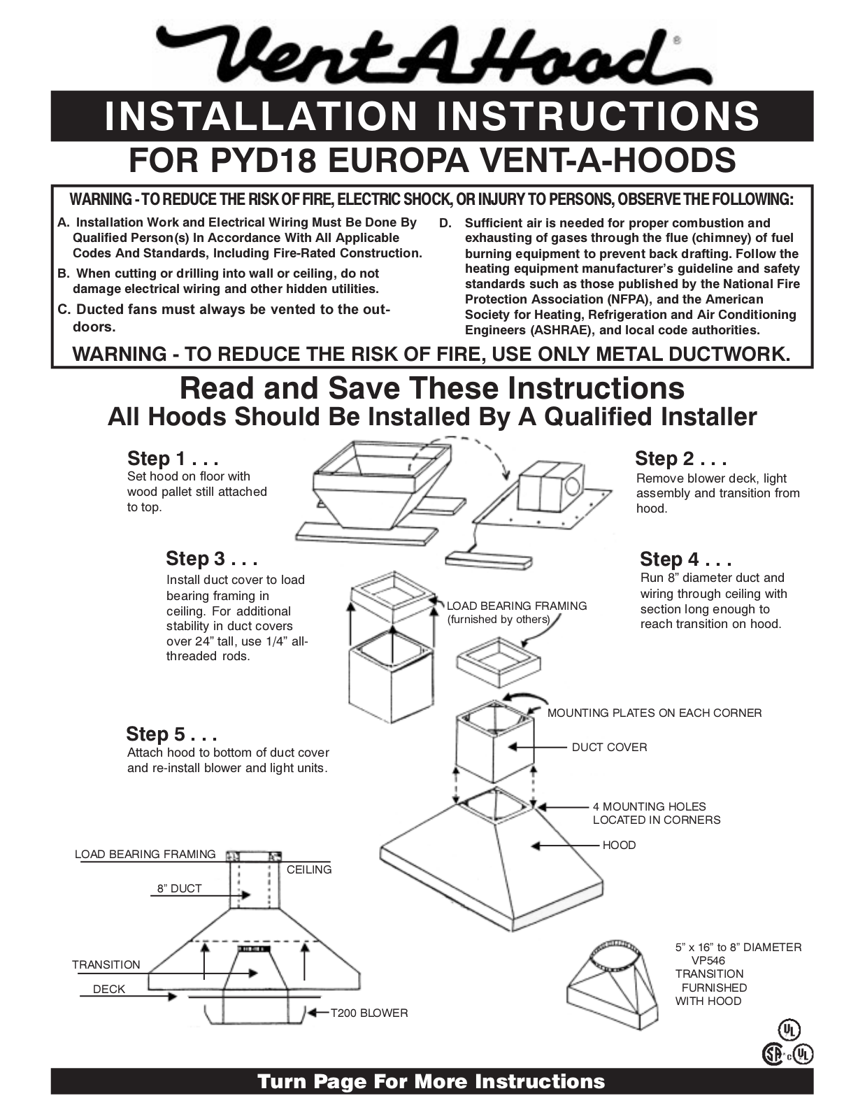 Vent-a-hood EPITH18448SS Installation