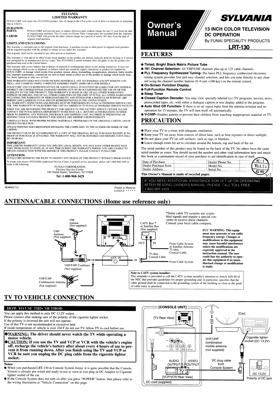 Funai LRT130 User Manual