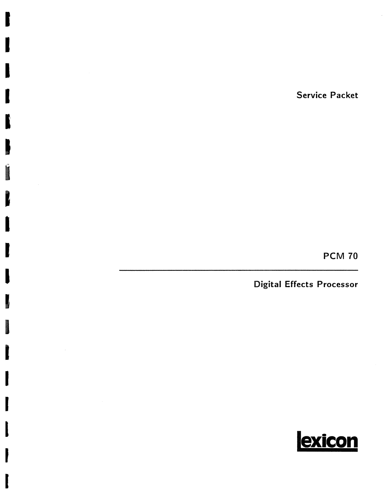 Lexicon pcm-70, SM-PCM70 Тextteil User Manual