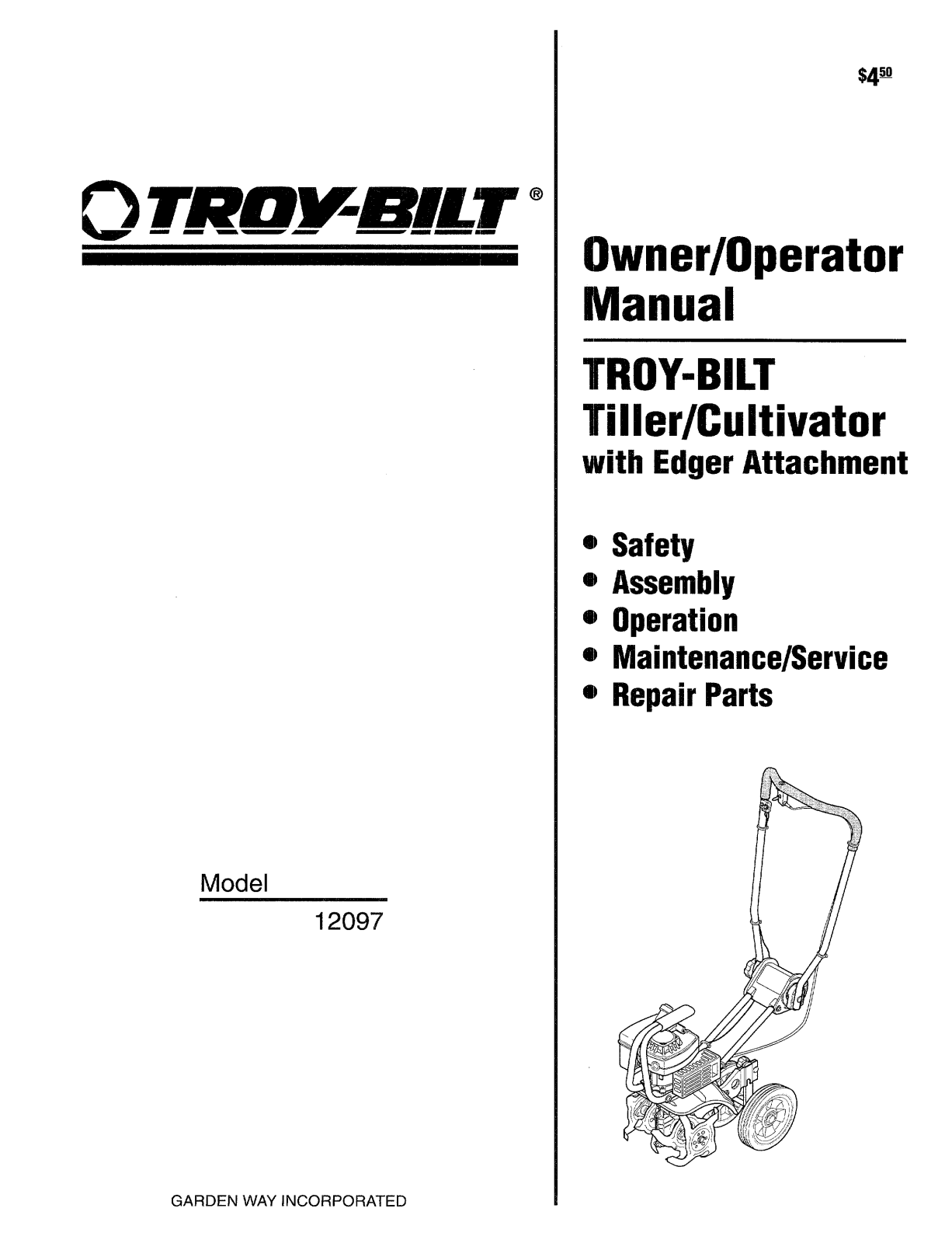 Troy-Bilt 12097 User Manual