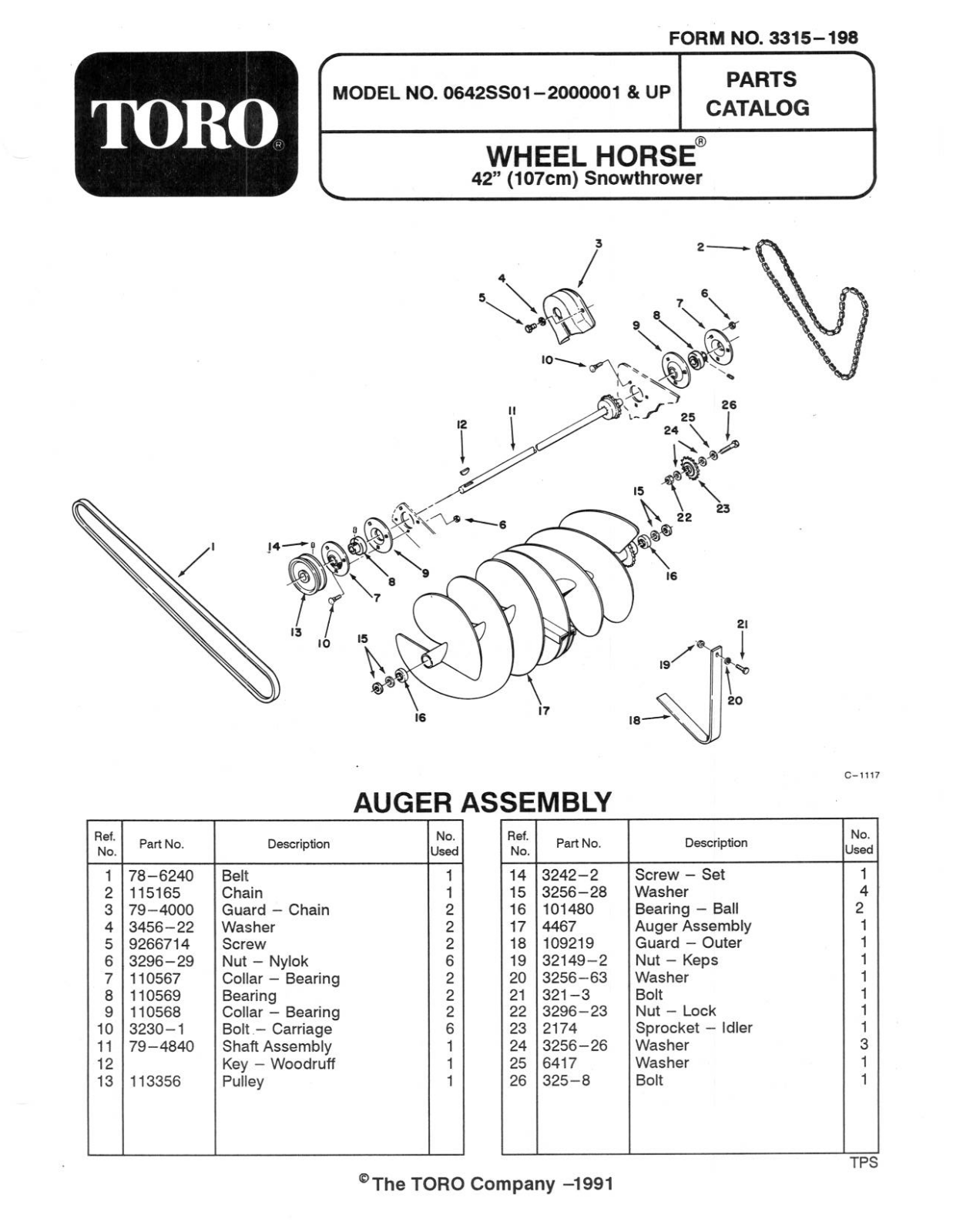 Toro 06-42SS01 Parts Catalogue