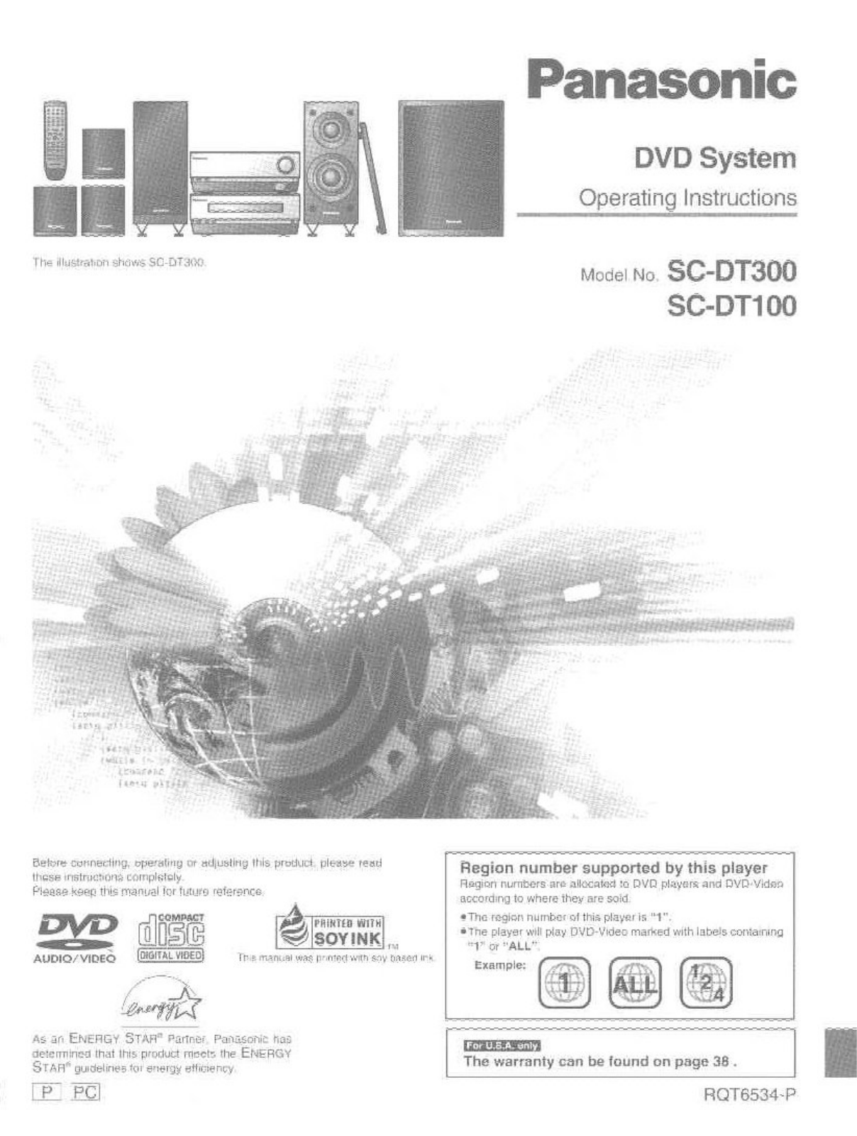 Panasonic SA-DT300, SA-DT100 User Manual