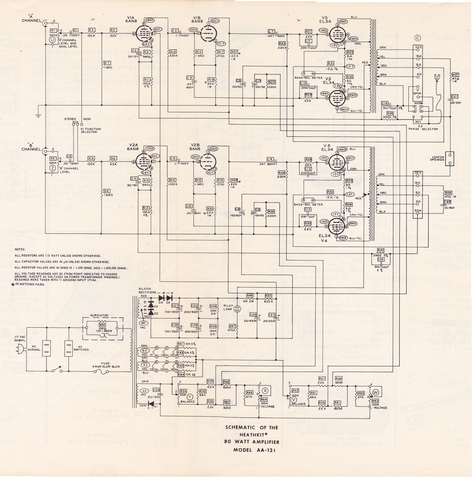 Heathkit AA-121 Schematic