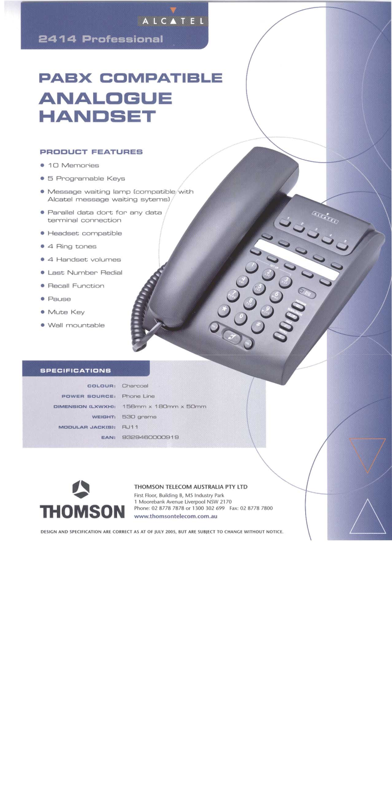 Thomson 2414 PROFESSIONAL DATASHEET