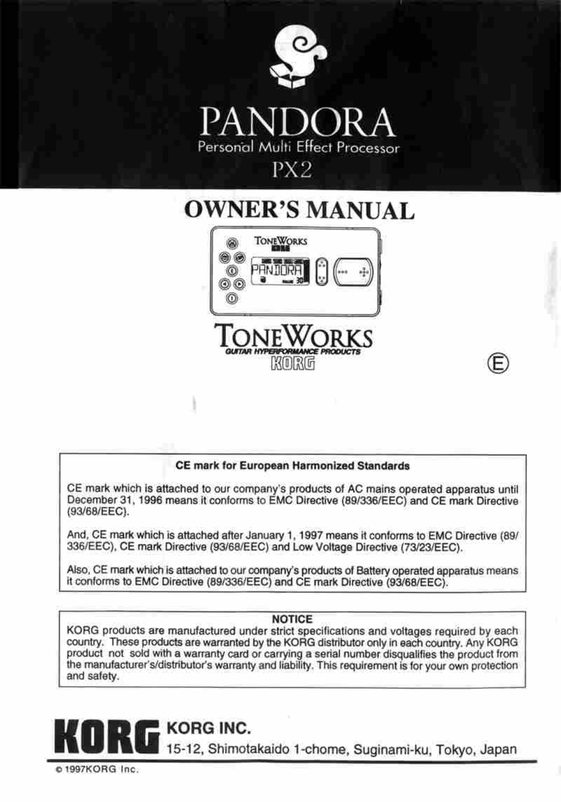 Korg PANDORA PX2 User Manual