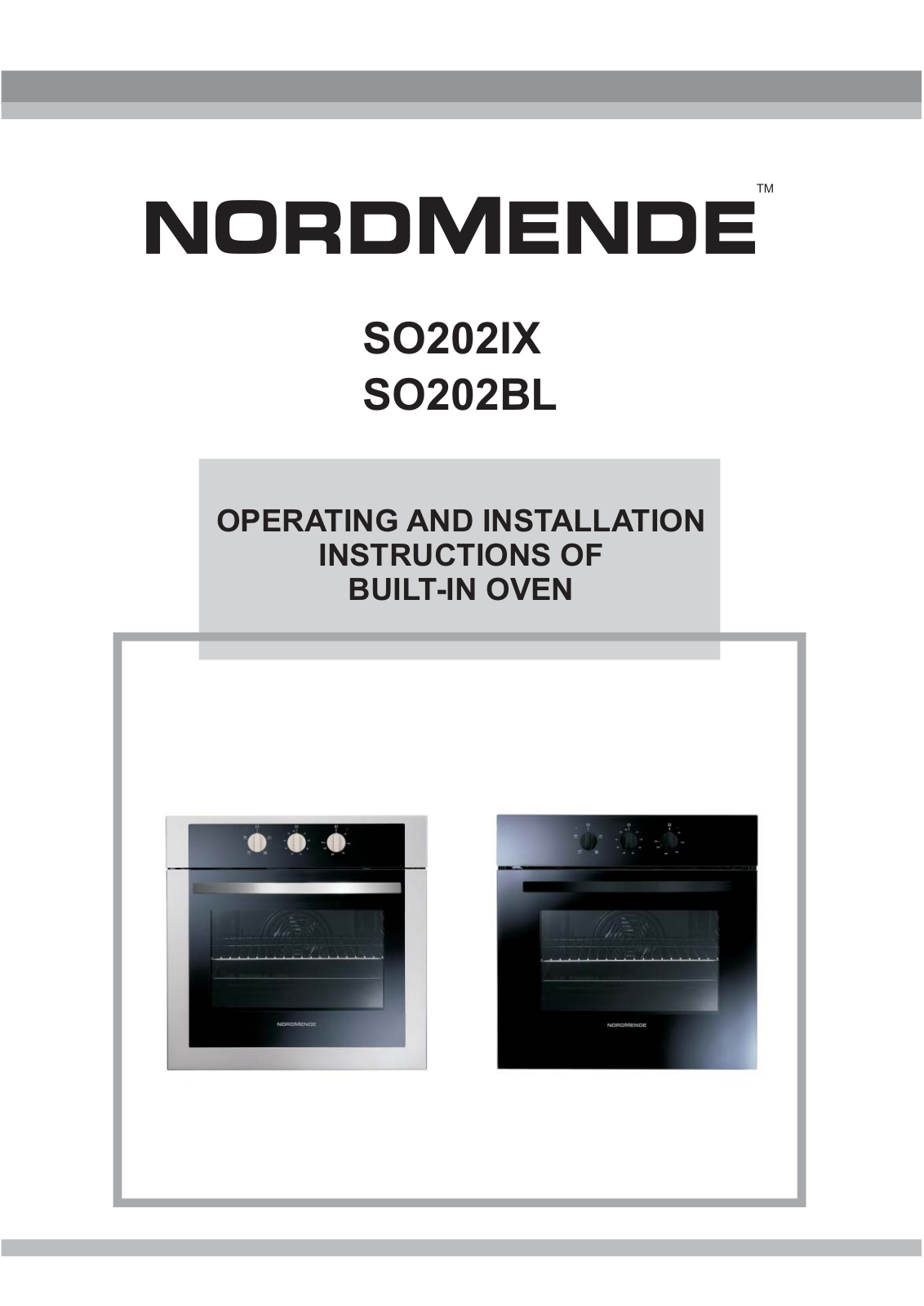 Nordmende SO202BL, SO202IX User Manual