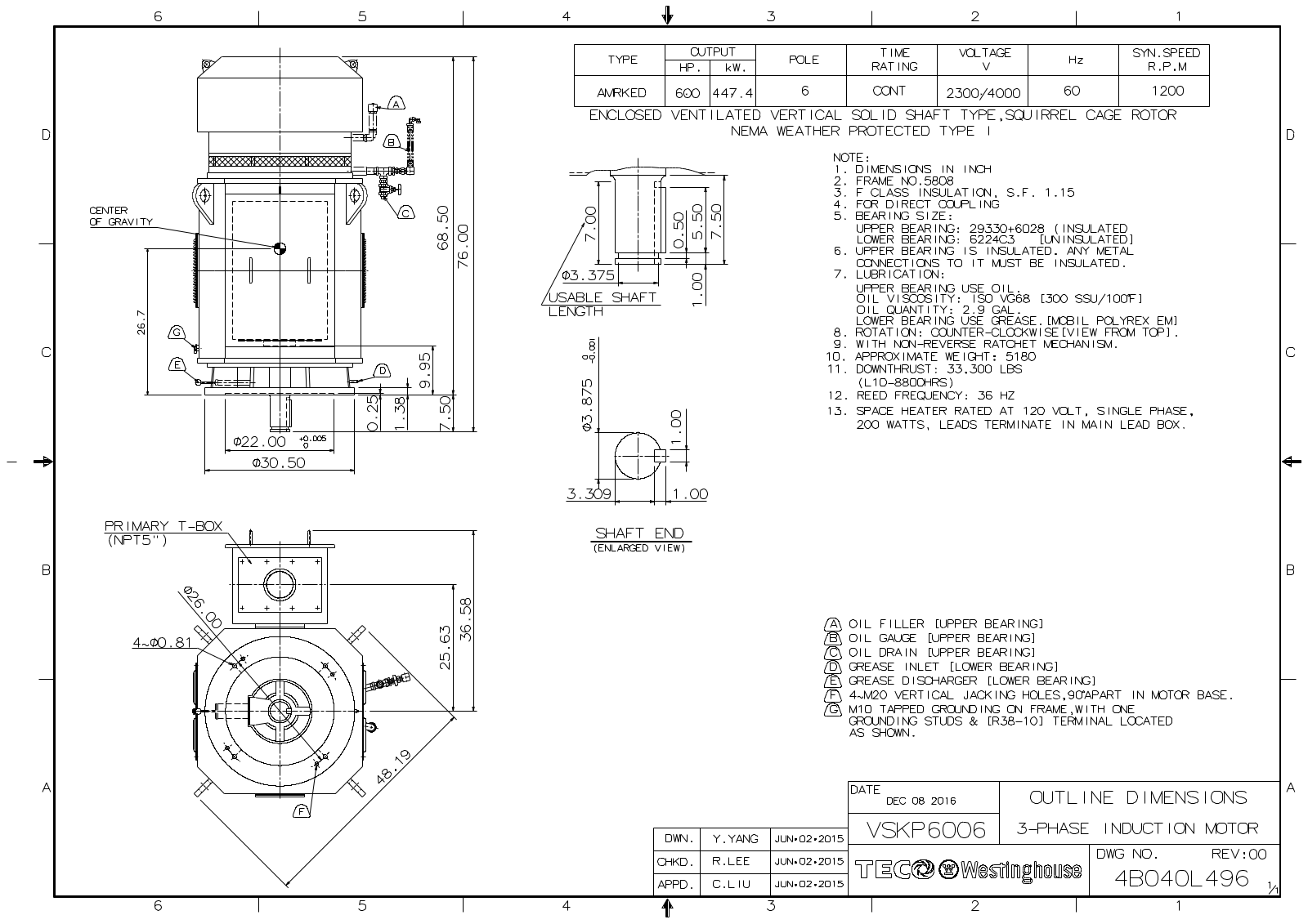 Datasheet VSKP6006 Reference Drawing (Teco) - ManualMachine.com