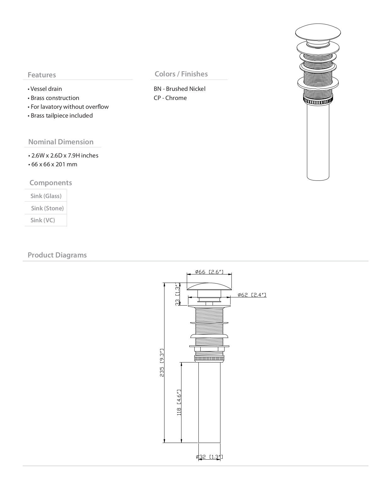 Avanity W000514924 Specifications - ManualMachine.com