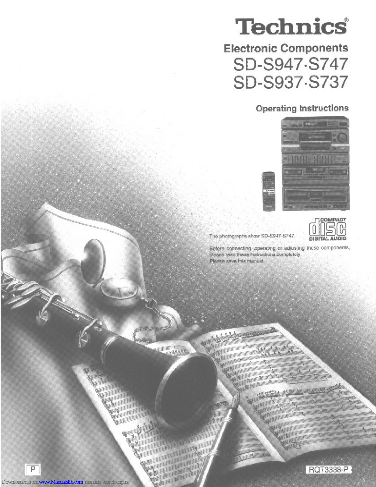 Technics SD-S947, SD-S747, SD-S937, SD-S737 Operating Instructions Manual