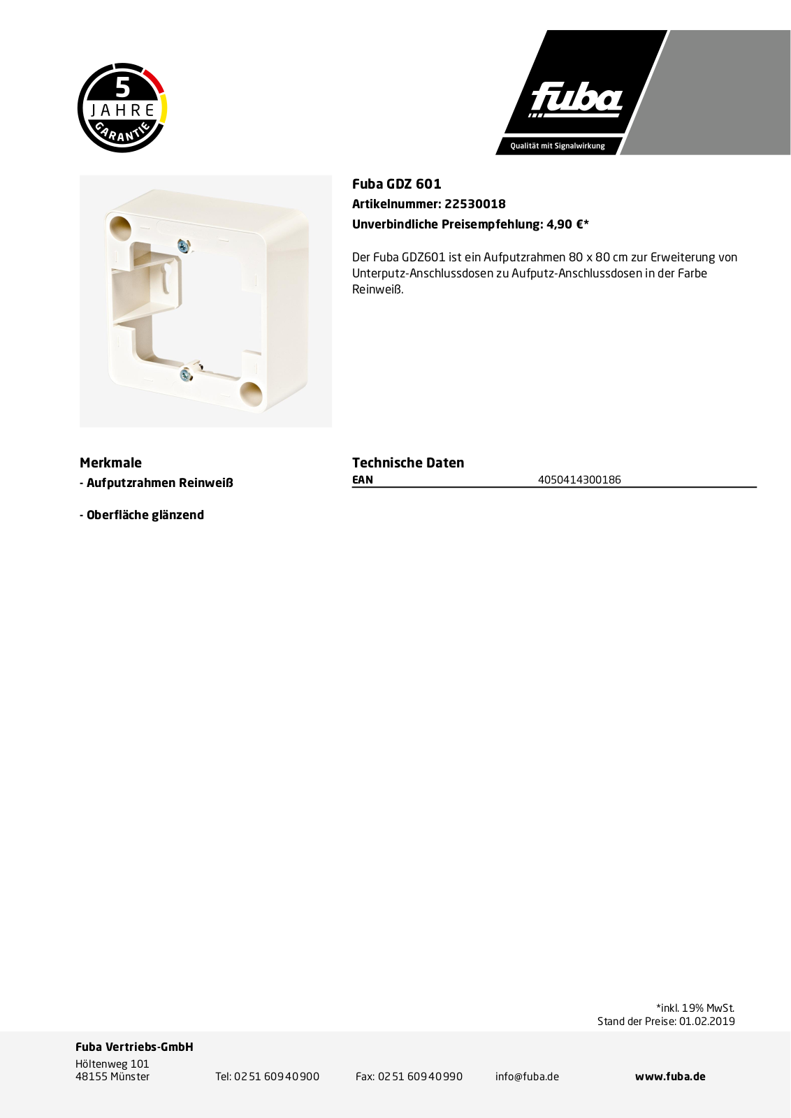 Fuba GDZ 601 Technische Daten - ManualMachine.com
