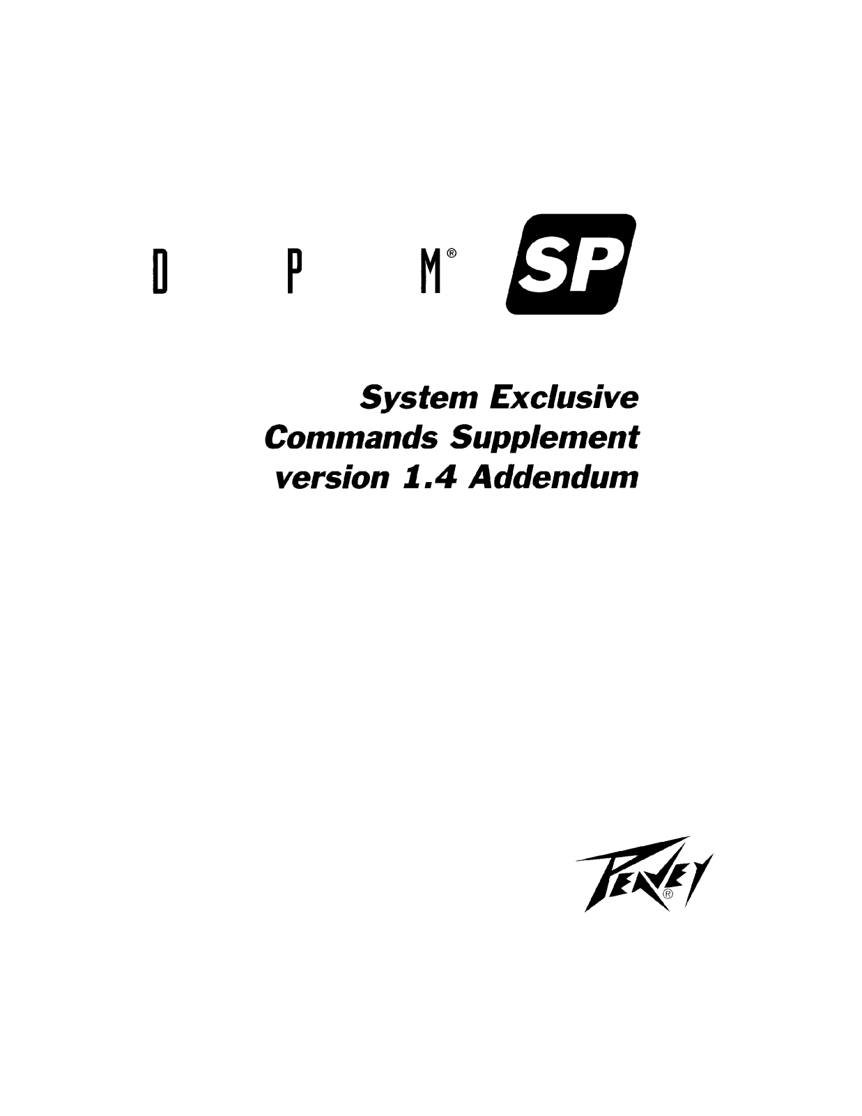 Peavey DPM SP Commands supplement