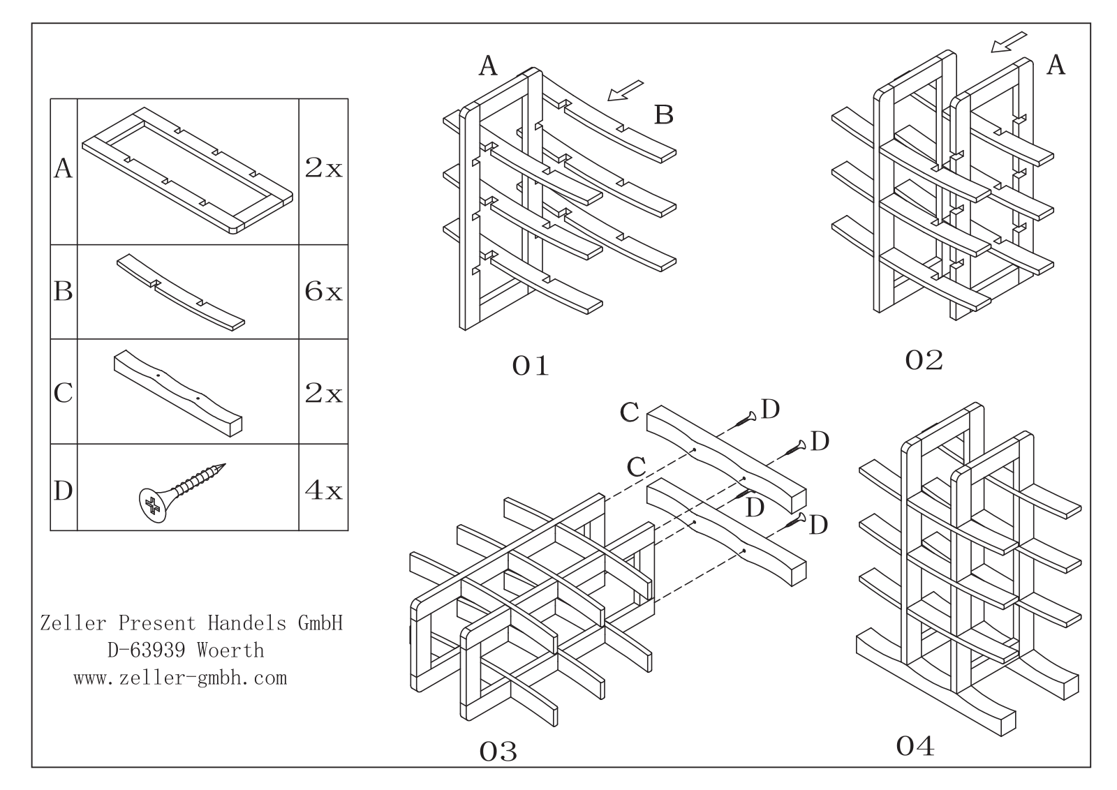 Home affaire Weinregal Assembly instructions