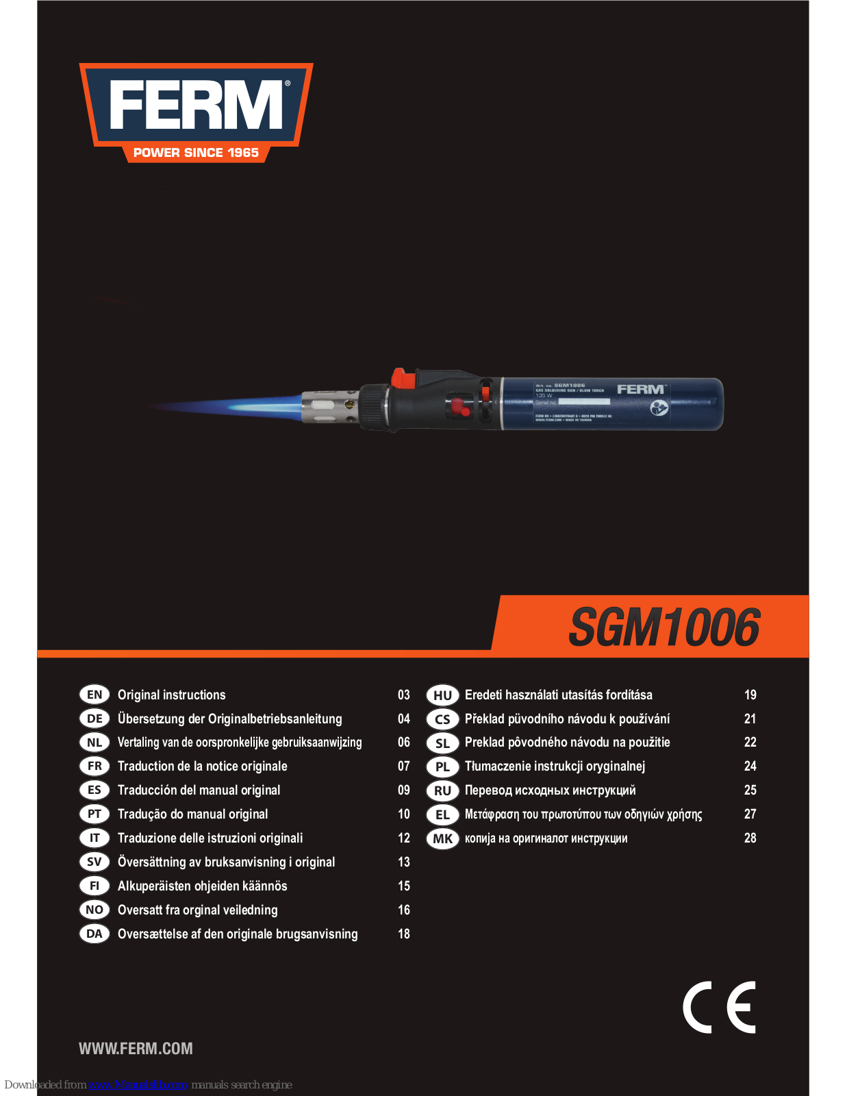 Ferm SGM1006 Original Instructions Manual